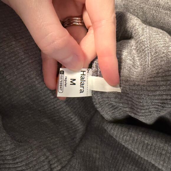 Ribbed High Waisted Tummy Control Drawstring Wide Leg Color Block Fleece Trouser - Picture 4 of 9